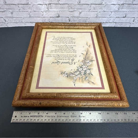 A Dogwood Legend Framed Art Print Signed 13.5 in X 16.5 in Bamboo Style Frame - Picture 7 of 7